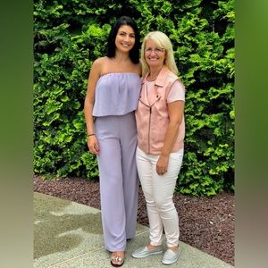 Lavender strapless jumpsuit